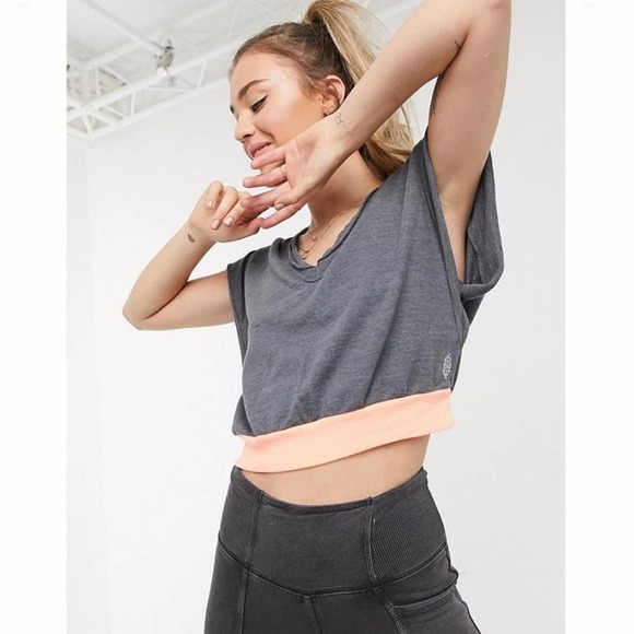 Free People Happy Camper Sweatshirt Tee in Carbon - Picture 8 of 13